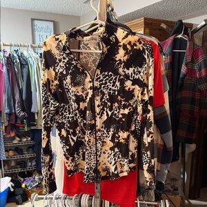 Joseph Ribkoff Black and Tan Patterned Jacket